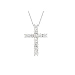 Diamond Designs .27ct White 14 Karat Gold Diamond Cross Pendant * - view 2