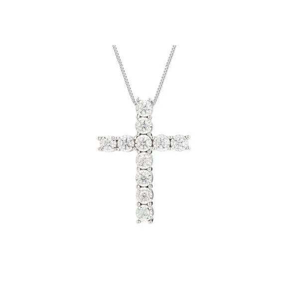 Diamond Designs .27ct White 14 Karat Gold Diamond Cross Pendant * - view 2