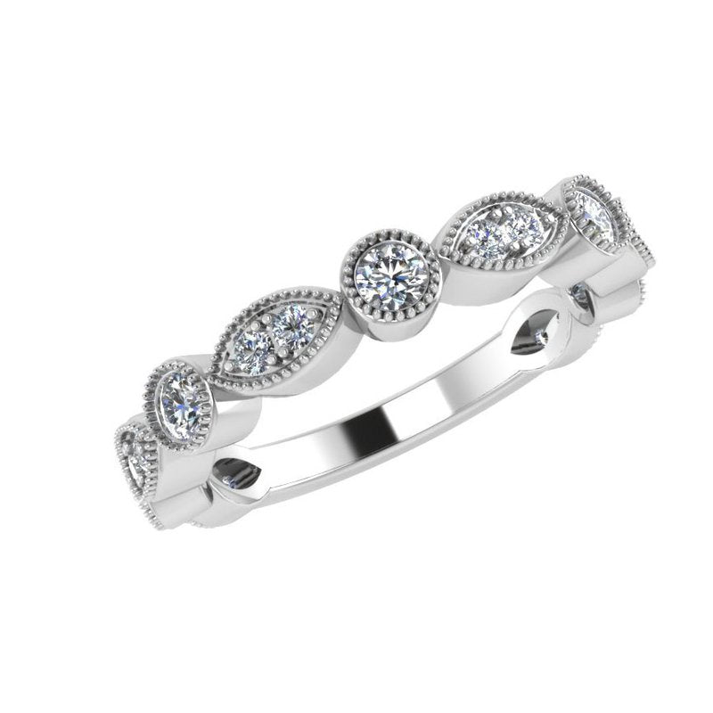 Diamond Designs White 18 Karat Gold Wedding Band Size 6.5 0.32ctw - view 2