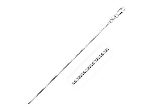 14 Karat White 18" Box Chain.