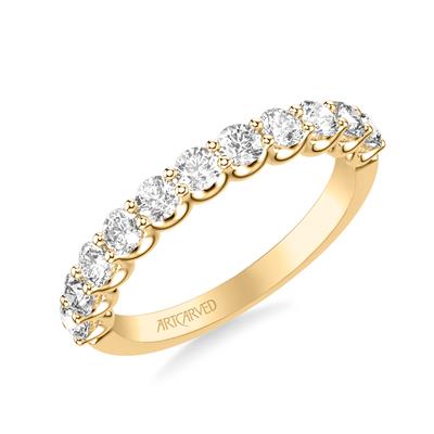 ArtCarved Yellow 14K Gold Diamond Wedding Band Size 6.5