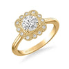 ArtCarved Yellow 14 Karat Gold Diamond Engagement Ring Mounting Size 6.5 *
