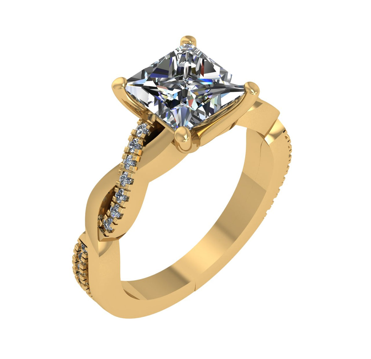 Diamond Designs Yellow 18 Karat Gold Diamond Engagement Ring Mounting Size 6.5 *