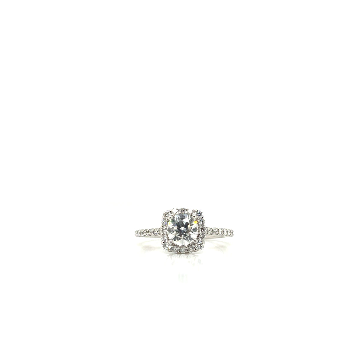 White 14 Karat Gold Contemporary Diamond Engagement Ring Size 6.75