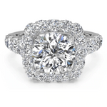 Ritani White 18 Karat Gold Diamond Engagement Ring Mounting Size 6.5 *