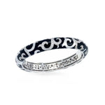 Royale Sterling Silver Black Enameled Bangle, view 2