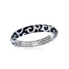 Royale Sterling Silver Black Enameled Bangle, view 2