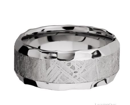 Lashbrook White Cobalt Chrome Meteorite Wedding Band Size 10 *