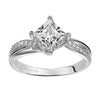 ArtCarved White 14 Karat Gold Diamond Engagement Ring Mounting Size 6.5 *