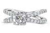 Ritani White 14 Karat Gold Diamond Engagement Ring Mounting Size 6.5 *