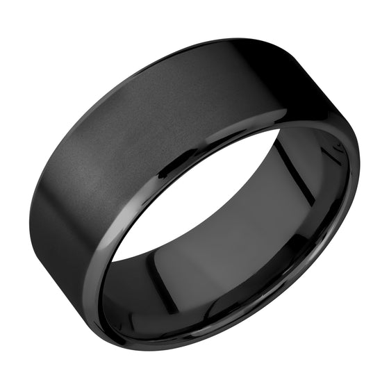 Lashbrook Black Zirconium Sandblast Wedding Band Size 9.5 *