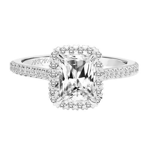 ArtCarved White 14 Karat Gold Diamond Engagement Ring Mounting Size 7.5 - view 2