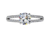 Ritani White 14 Karat Gold Diamond Engagement Ring Mounting Size 6.5 *