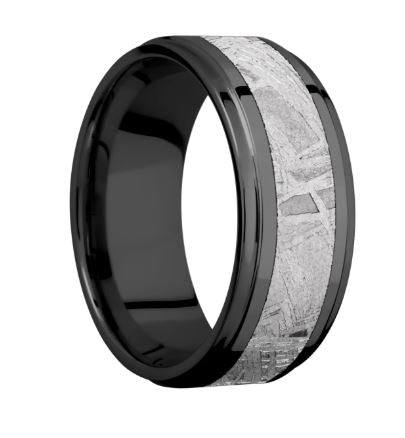 Lashbrook Black Zirconium Meteorite Wedding Band Size 10 * - view 2