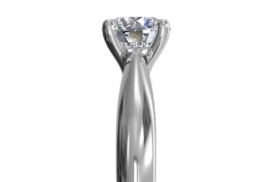 Ritani White 14 Karat Gold Solitaire Engagement Ring Mounting Size 6 *