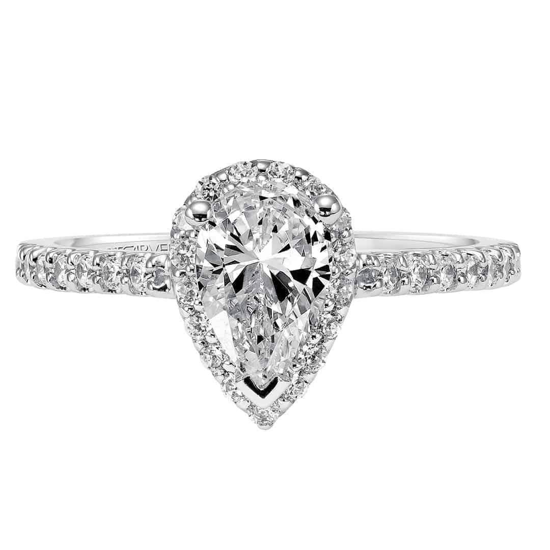 ArtCarved 0.32ctw "Layla" White 14 Karat Gold Diamond Engagement Ring Mounting Size 6.5 (V324EPW) - view 2