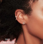 Shy Yellow 14 Karat Gold Diamond Stud Earrings - view 2
