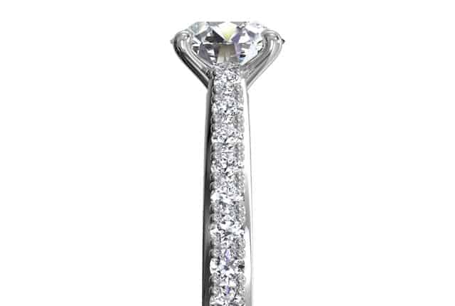 Ritani White 14 Karat Gold Diamond Engagement Ring Mounting Size 6.5 * - view 5