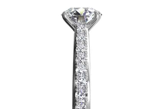 Ritani White 14 Karat Gold Diamond Engagement Ring Mounting Size 6.5 *