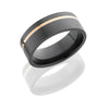 Lashbrook Black Zirconium 14K Rose Gold Stripe Wedding Band Size 10 *