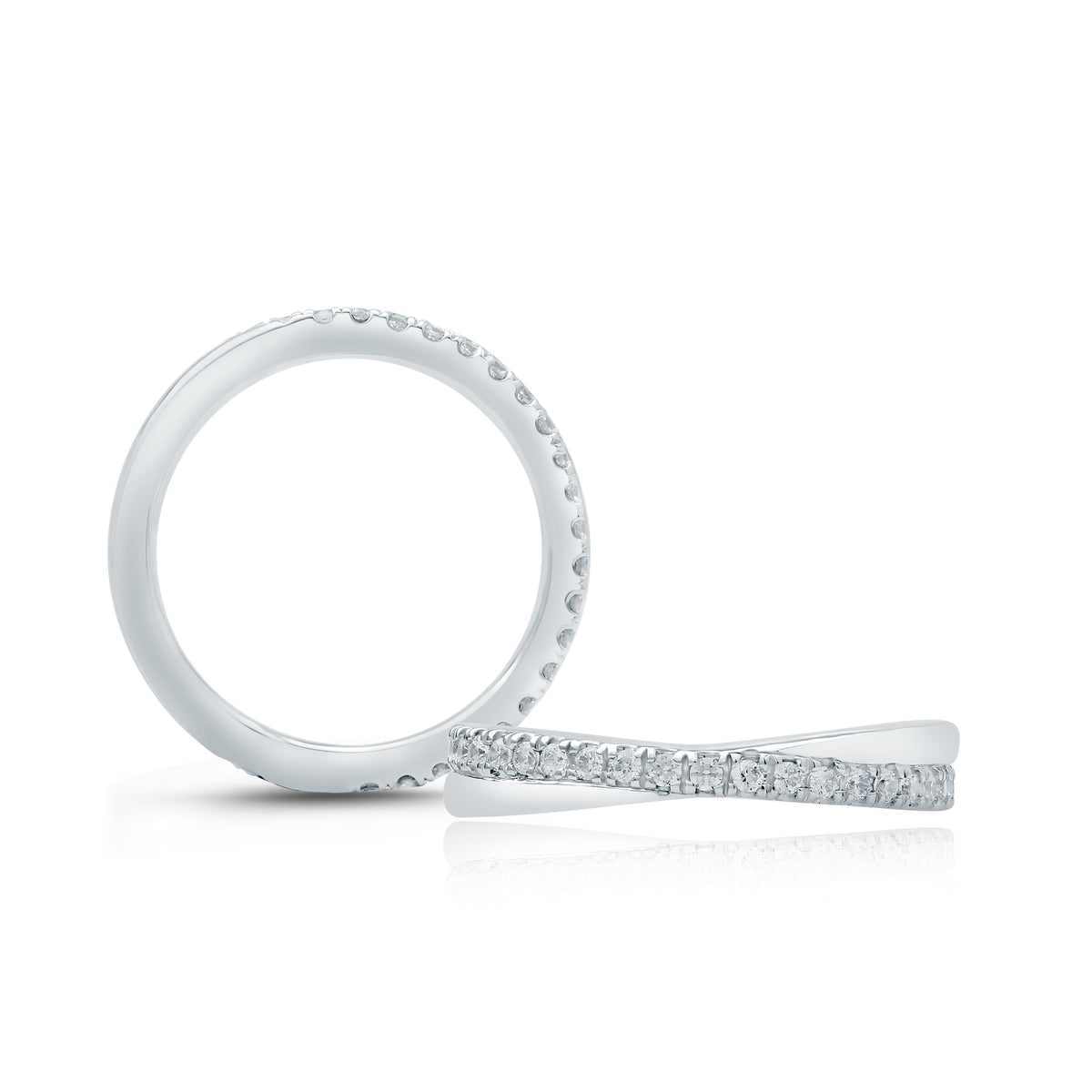 White 14 Karat Gold Wedding Band Size 6 Full Anniversary 0.40ctw