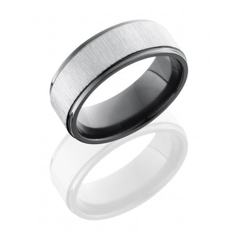 Lashbrook Black Zirconium Cross Satin Wedding Band Size 10 *