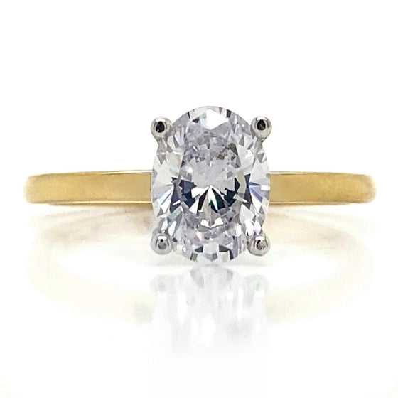 Diamond Designs Yellow & White 18 Karat Gold Diamond Engagement Ring Mounting Size 6.5 *