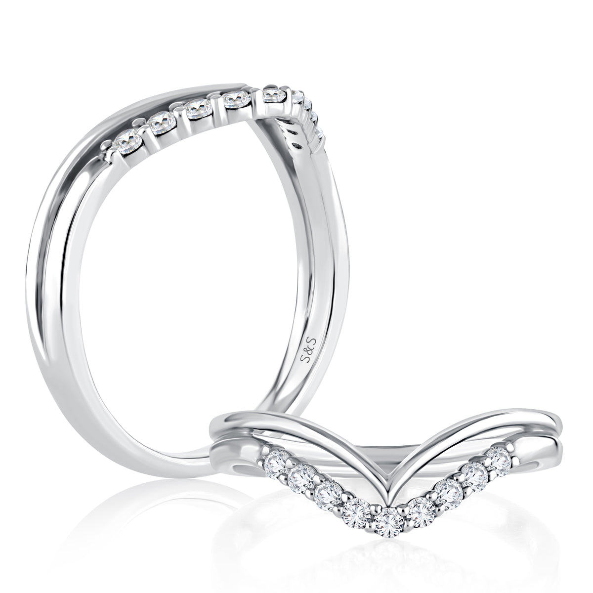 14 Karat White Gold Wedding Band Size 6 Half Anniversary