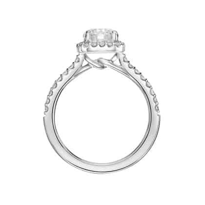 ArtCarved White 14 Karat Gold Diamond Engagement Ring Mounting Size 6.5 *