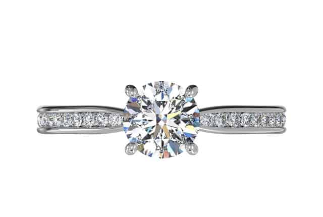 Ritani White 14 Karat Gold Diamond Engagement Ring Mounting Size 6.5 * - view 5