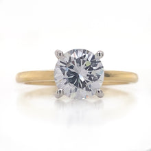  Diamond Designs Yellow & White 18 Karat Gold Round Lab Grown Diamond  Engagement Ring  Size 6.5 *
