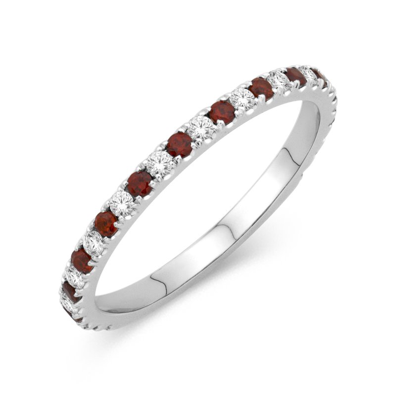 18K White Gold Ruby, Diamond Wedding Bands from Diamond Designs