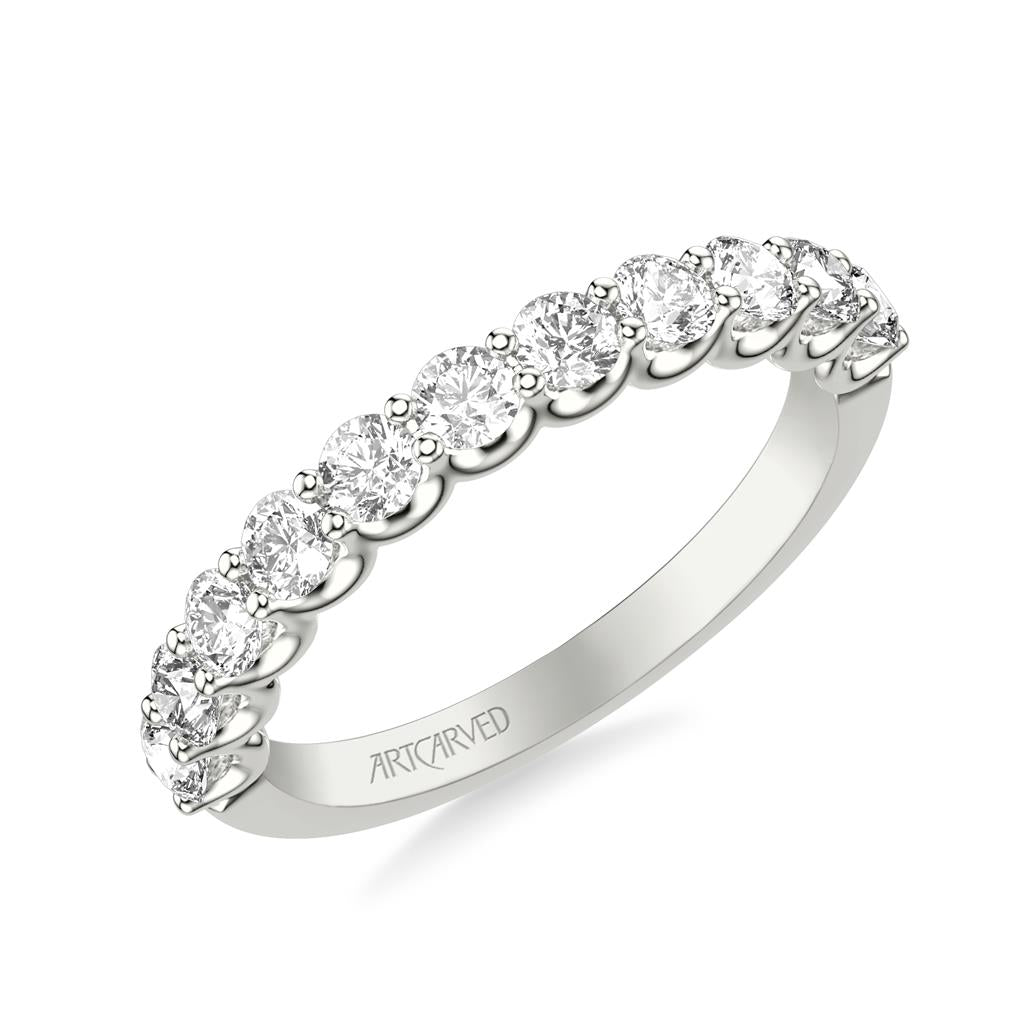ArtCarved White 14K Gold Diamond Wedding Band Size 6.5