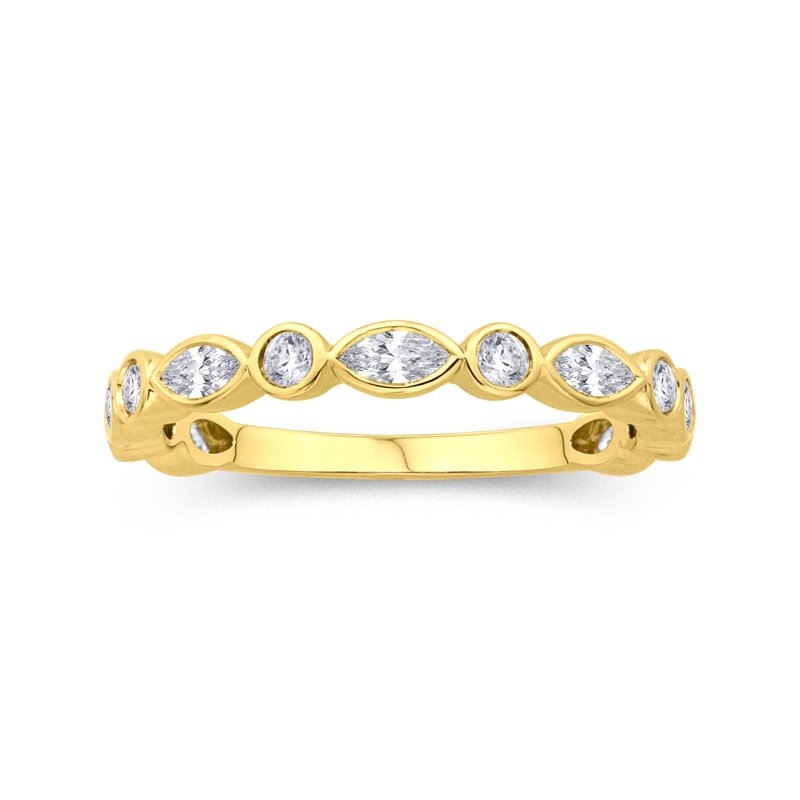 Yellow 18 Karat Gold Wedding Band Size 6.5 0.44ctw