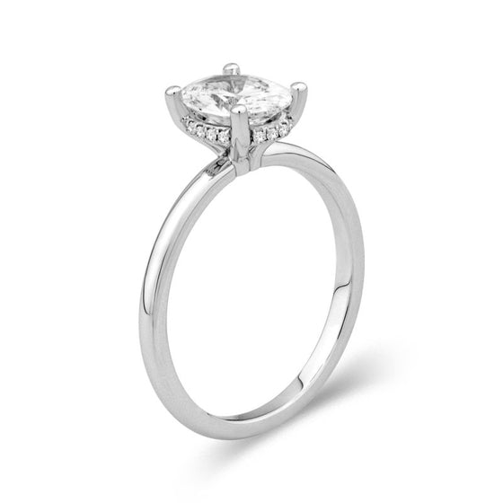 Diamond Designs White 18 Karat Gold Lab Grown Diamond Engagement Ring  Size 6.5 *