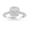 ArtCarved White 14 Karat Gold Diamond Engagement Ring Mounting Size 6.5 * - Diamond Designs