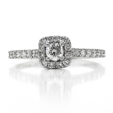  Diamond Designs White 14 Karat Gold Halo Diamond Engagement Ring Size 7 *