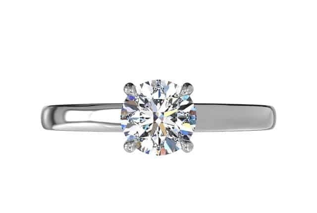 Ritani White 14 Karat Gold Solitaire Engagement Ring Mounting Size 6.5 * - view 4