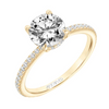ArtCarved Yellow 14 Karat Gold Diamond Engagement Ring Mounting Size 6.75 *
