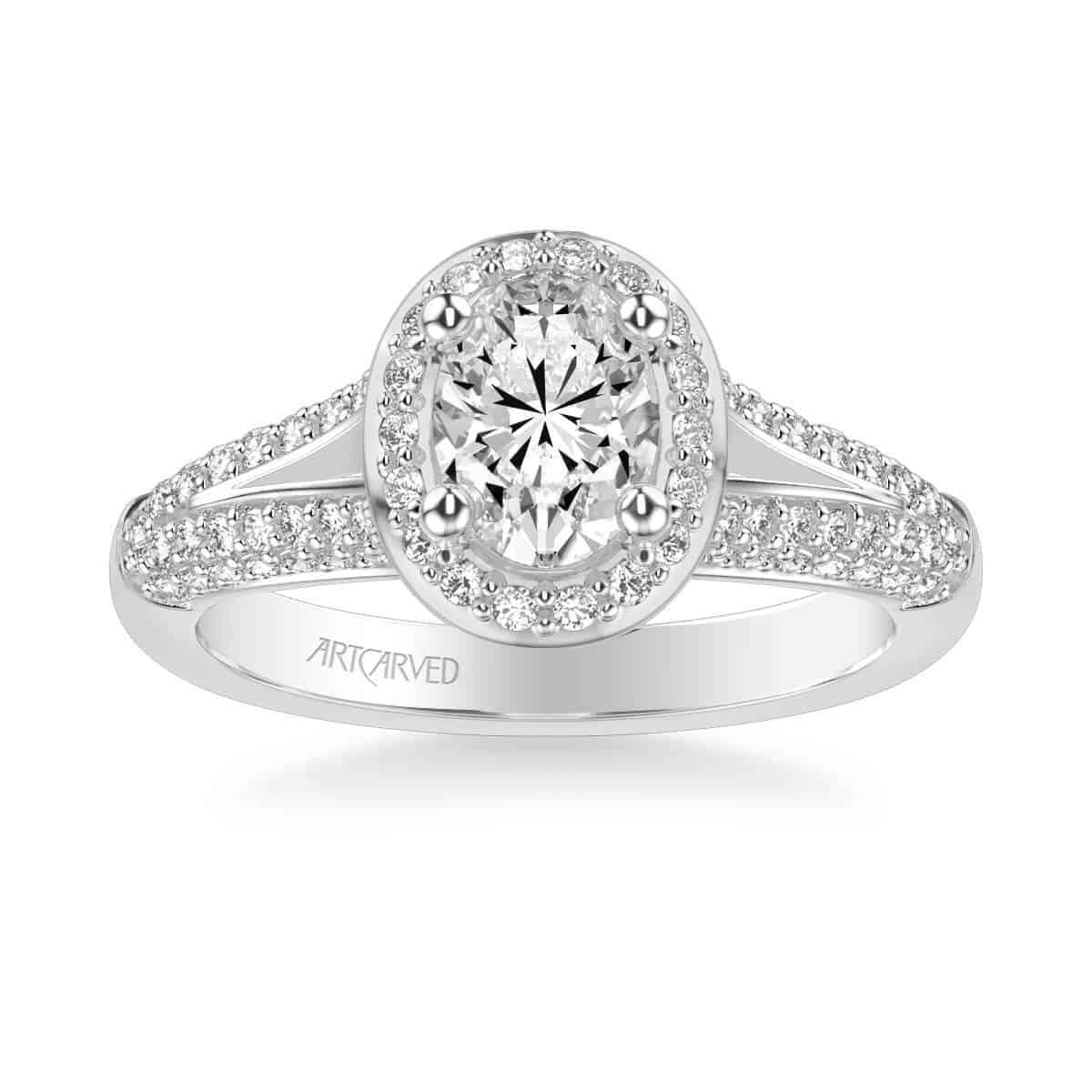 ArtCarved "Ariel" White 14 Karat Gold Diamond Engagement Ring Mounting Size 6.5 - view 2