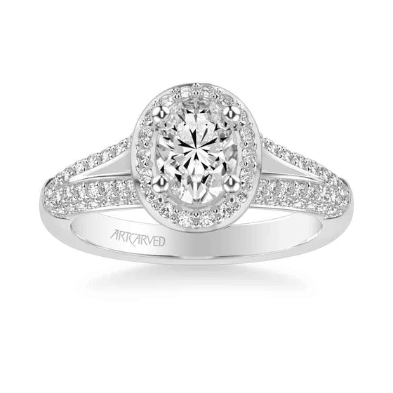 Lab Grown ArtCarved White 14 Karat Gold  Engagement Ring Size 6.5 *