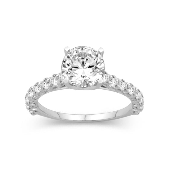 Diamond Designs White 18 Karat Gold Diamond Engagement Ring Mounting Size 6.5 *