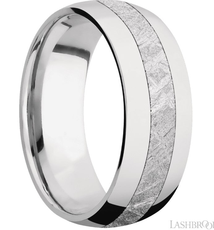 Lashbrook SS Sleeve Damascus Steel Meteorite Wedding Band Size 10 * - view 2