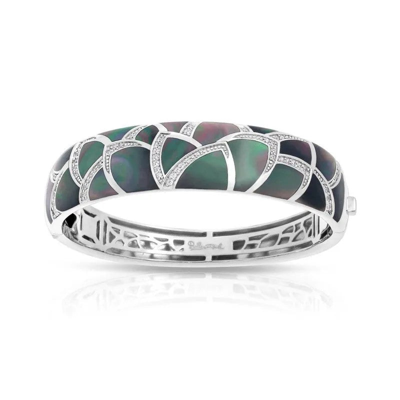 Sirena Sterling Silver Black Mother of Pearl Bangle, view 2