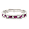 Diamond Designs White 14 Karat Gold Ruby Band Ring *