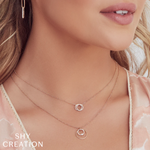 Shy Creation Yellow 14 Karat Gold Diamond Necklace* - view 3