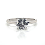 Diamond Designs White 18 Karat Gold Solitaire Diamond Engagement Ring Size 6.5 *
