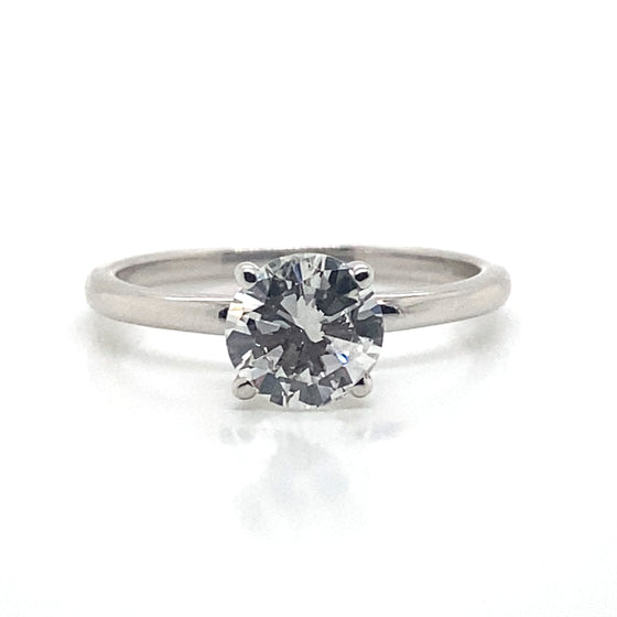 Diamond Designs White 18 Karat Gold Solitaire Diamond Engagement Ring Size 6.5 *