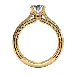 Ritani Yellow 18 Karat Gold Solitaire Engagement Ring Mounting Size 5 * - view 4