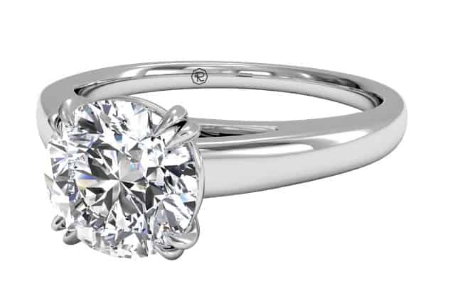 Ritani White 14 Karat Gold Solitaire Engagement Ring Mounting Size 6.5 * - view 3